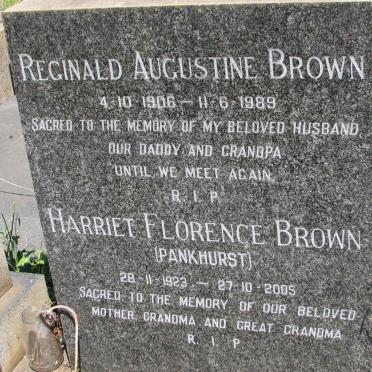 BROWN Reginald Augustine 1906-1989 & Harriet Florence PANKHURST 1923-2005