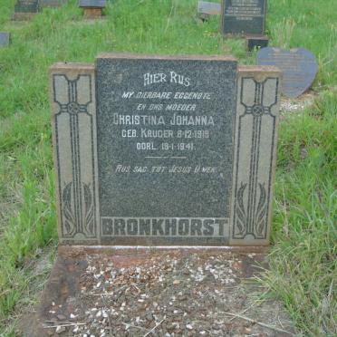 BRONKHORST Christina Johanna nee KRUGER 1919-1941