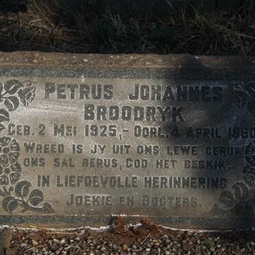 BROODRYK Petrus Johannes 1925-1960