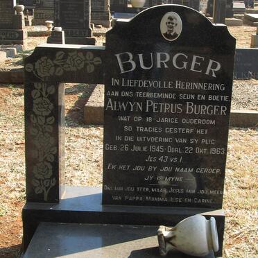 BURGER Alwyn Petrus 1945-1963