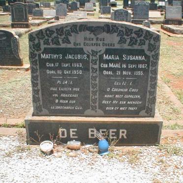BEER Matthys Jacobus, de 1863-1950 &amp; Maria Susanna MARE 1867-1955