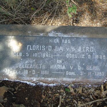 BERG Floris D.J.A., v.d. 1861-1939 & Elizabeth Maria 1861-1953. 
