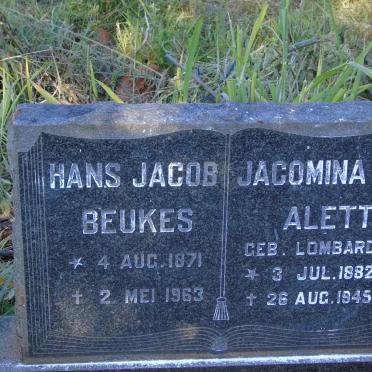 BEUKES Hans Jacob 1871-1963 & Jacomina Aletta LOMBARD 1882-1945