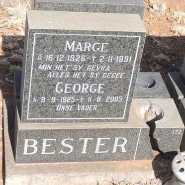 BESTER George 1925-2005 & Marge 1926-1991