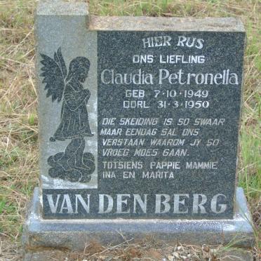 BERG Claudia Petronella, van den 1949-1950