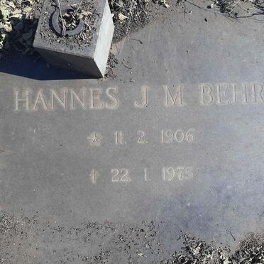 BEHR J.M. 1906-1975 &amp; Sannie J. 1906-1975