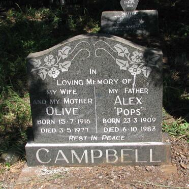 CAMPBELL Alex 1909-1983 &amp; Olive 1916-1977
