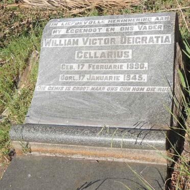 CELLARIUS William Victor Deigratia 1890-1945