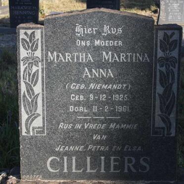 CILLIERS Martha Martina Anna nee NIEMANDT 1925-1961