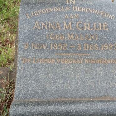 CILLIE Anna M. nee MALAN 1852-1923