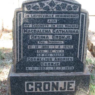 CRONJE Cornelius Andries 1897-1973 &amp; Magdalena Catharina Gesina DIEDERIKS 1898-1943