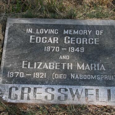 CRESSWELL Edgar George 1870-1949 &amp; Elizabeth Maria 1870-1921