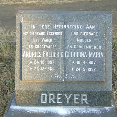 DREYER Andries Frederik 1897-1964 & Cloudina Maria 1907-1992
