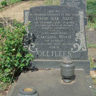 DEETLEFS David Izak Josef 1904-1969 & Carolina Maria DU PLOOY 1905-1973