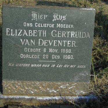 DEVENTER Elizabeth Gertruida, van 1896-1960