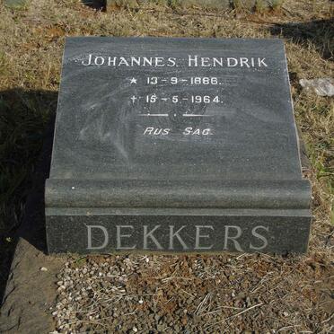 DEKKERS Johannes Hendrik 1886-1964