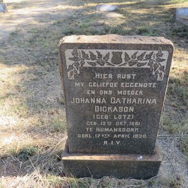 DICKASON Johanna Catharina nee LOTZ 1861-1930