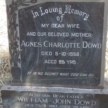 DOWD William John -1967 & Agnes Charlotte -1956
