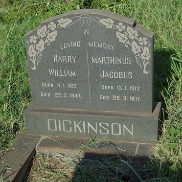 DICKINSON Harry William 1912-1947 :: DICKINSON Marthinus Jacobus 1913-1971