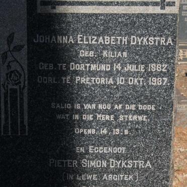 DYKSTRA Pieter Simon 1884-1968 & Johanna Elizabeth KILIAN 1882-1937