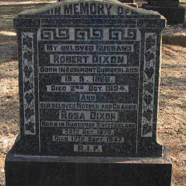 DIXON Robert 1866-1934 &amp; Rosa 187?-1947