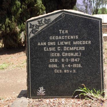 DEMPERS Elsie C. nee CRONJE 1847-1939