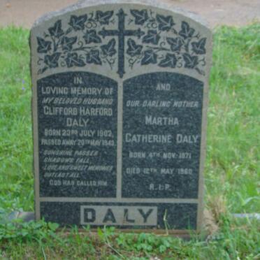 DALY Clifford Harford 1902-1943 &amp; Martha Catherine 1871-1960