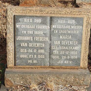 DEVENTER Johannes Frederik, van 1898-1955 & Maria SCHALEKAMP 1905-1978