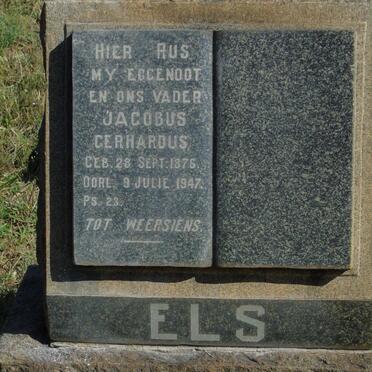 ELS Jacobus Gerhardus 1876-1947