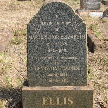 ELLIS Henry Battiscombe 1865-1951 &amp; Marjorienor Elizabeth 1871-1949