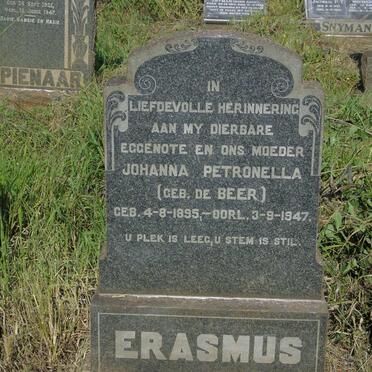 ERASMUS Johanna Petronella nee DE BEER 1895-1947