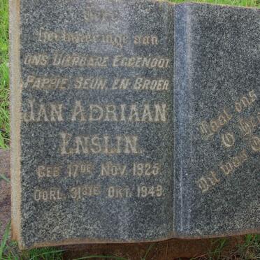 ENSLIN Jan Adriaan 1925-1949