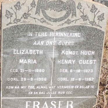 FRASER Hugh Henry Guest 1873-1957 & Elizabeth Maria 1880-1956