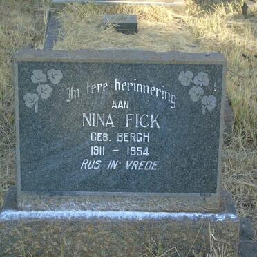 FICK Nina nee BERGH 1911-1954