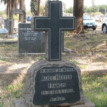 FRANCIS Alice Hester 1879-1955