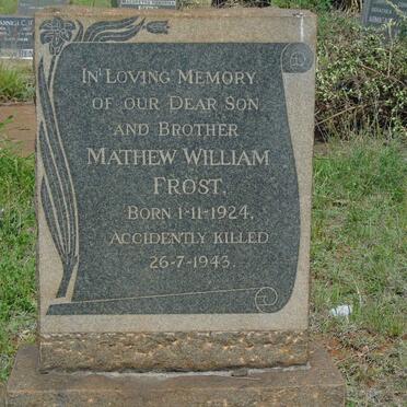 FROST Mathew W. 1924-1943