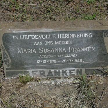 FRANKEN Maria Susanna nee TALJAARD 1879-1949