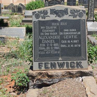 FENWICK Alexander Daniel 1881-1955 &amp; Gertie 1887-1978