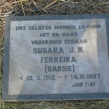 FERREIRA Susara J.M. 1912-1987