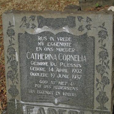 FADERL Catherina Cornelia nee DU PLESSIS 1902-1937