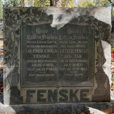 FENSKE Alfred Ewald 1872-1948 &amp; Gertrud TAK 1871-1964