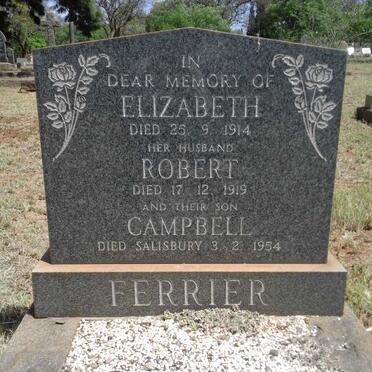 FERRIER Robert -1919 &amp; Elizabeth -1914 :: FERRIER Campbell -1954