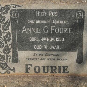 FOURIE Annie G. -1958