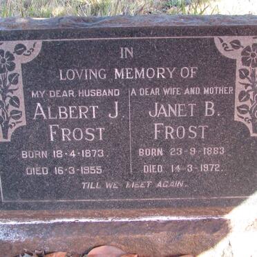 FROST Albert J. 1873-1955 &amp; Janet B. 1883-1972