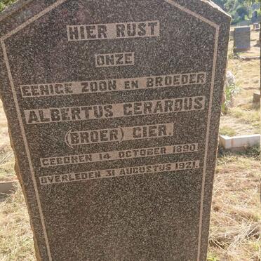 GIER Albertus Gerardus 1890-1921