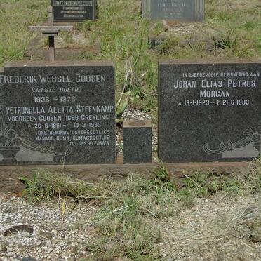 GOOSEN Frederik Wessel 1926-1976 & Petronella Aletta STEENKAMP nee GREYLING 1901-1993 :: MORGAN Johan Elias Petrus 1923-1993