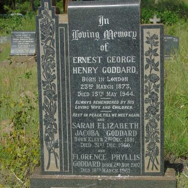 GODDARD Ernest George Henry 1873-1944 & Sarah Elizabeth Jacoba KLEYN 1881-1960 :: GODDARD Florence Phyllis 1907-1961