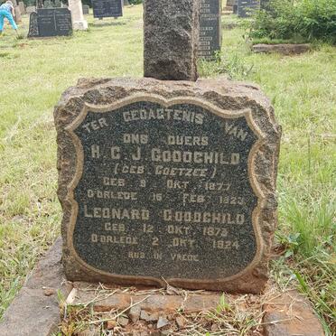 GOODCHILD Leonard 1873-1924 &amp; H.C.J. COETZEE 1877-1923