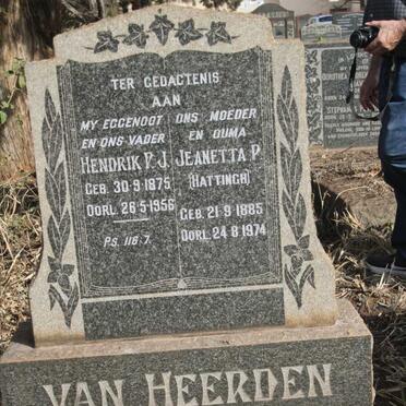 HEERDEN Hendrik P.J., van 1875-1956 & Jeanetta P. HATTINGH 1885-1974