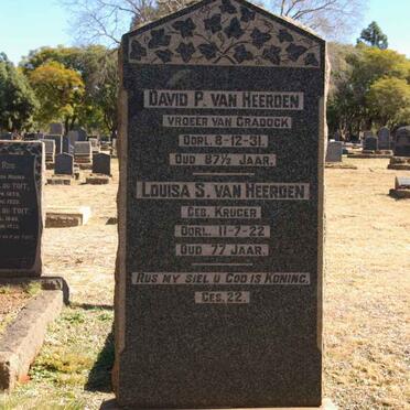 HEERDEN David P., van -1931 &amp; Louisa S. KRUGER -1922